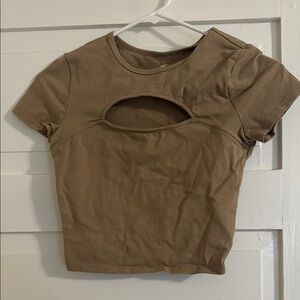 Hollister Brown Cut-Out Women's Top